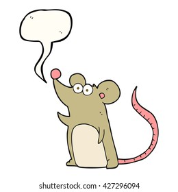 freehand drawn speech bubble cartoon mouse