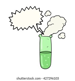 freehand drawn speech bubble cartoon science test tube