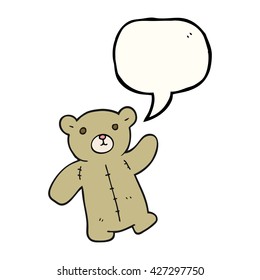 freehand drawn speech bubble cartoon teddy bear