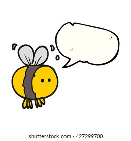 freehand drawn speech bubble cartoon bee