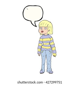 caricatura de burbuja de habla dibujada a mano libre con ropa casual