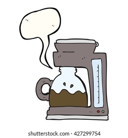 freehand drawn speech bubble cartoon coffee filter machine