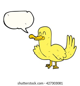 freehand drawn speech bubble cartoon duck