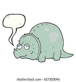 freehand drawn speech bubble cartoon dinosaur