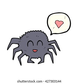 freehand drawn speech bubble cartoon spider