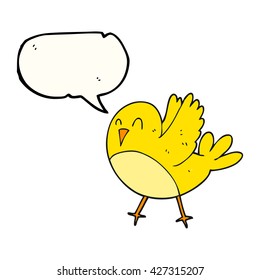 freehand drawn speech bubble cartoon bird