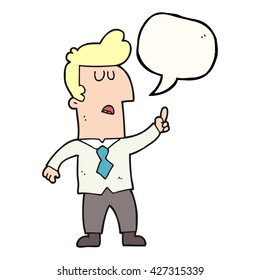 freehand drawn speech bubble cartoon businessman
