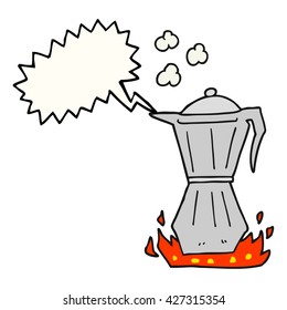 freehand drawn speech bubble cartoon stovetop espresso maker