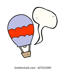 freehand drawn speech bubble cartoon hot air balloon