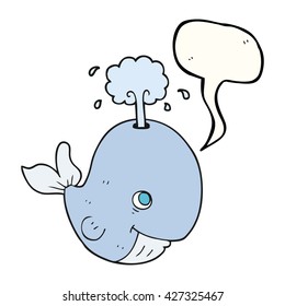 dibujo a mano libre burbuja dibujos animados ballena chorreando agua