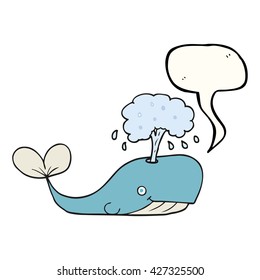 dibujo a mano libre burbuja dibujos animados ballena chorreando agua