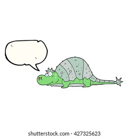 freehand drawn speech bubble cartoon dinosaur
