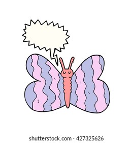 Cartoon-Schmetterling in freehand gezeichnet