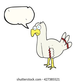 freehand drawn speech bubble cartoon bird