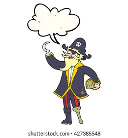 capitán de caricatura pirata de dibujos animados de libre mano