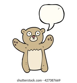 freehand drawn speech bubble cartoon teddy bear