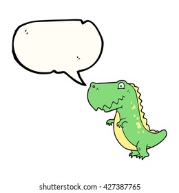 freehand drawn speech bubble cartoon dinosaur