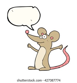 ratón de dibujos animados de burbujas de voz a mano libre