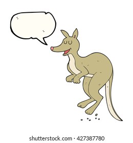 freehand drawn speech bubble cartoon kangaroo