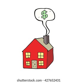 freehand drawn speech bubble cartoon housing market