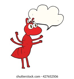 freehand drawn speech bubble cartoon ant