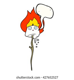 freehand drawn speech bubble cartoon toasted marshmallow