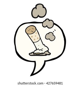 freehand drawn speech bubble cartoon cigarette
