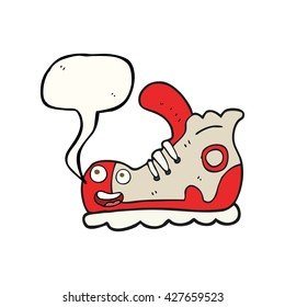 freehand drawn speech bubble cartoon sneaker