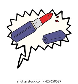 freehand drawn speech bubble cartoon lipstick