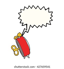 freehand drawn speech bubble cartoon alarm clock