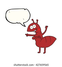 freehand drawn speech bubble cartoon ant