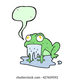 freehand drawn speech bubble cartoon gross little frog