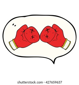 guante de boxeo de dibujos animados de libre mano