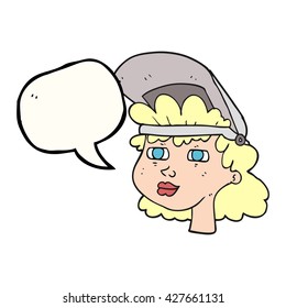 freehand gezeichnete freehand gezeichnete Cartoon-Frau mit Schweißmaske