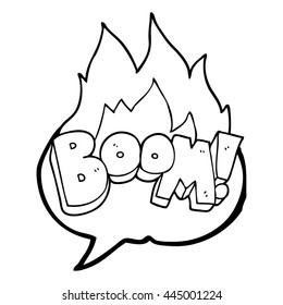 freehand drawn speech bubble cartoon boom