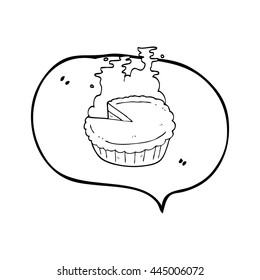 freehand drawn speech bubble cartoon pie