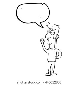 caricatura de burbuja de la libre expresión hombre ondeando