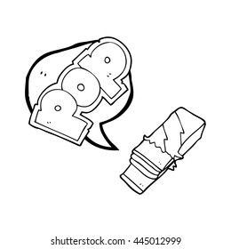 chicle de burbuja de dibujos animados a mano libre