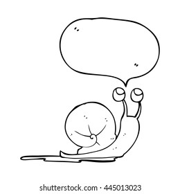 freehand drawn speech bubble cartoon snail