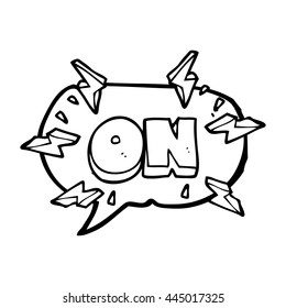 freehand drawn speech bubble cartoon on symbol