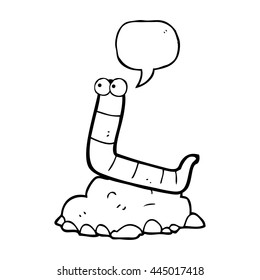 gusano de caricatura de burbuja de la voz dibujado a mano libre