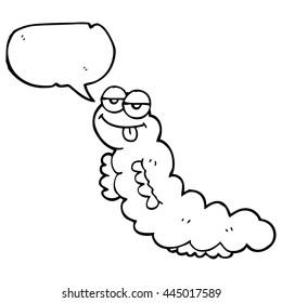 freehand drawn speech bubble cartoon caterpillar