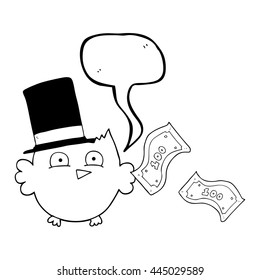 freehand gezeichnete Cartoon-Redeblase mit kleinem Hut