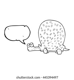 freehand drawn speech bubble cartoon tortoise
