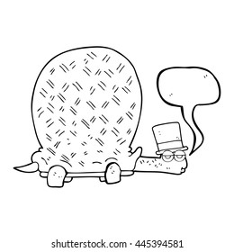 freehand drawn speech bubble cartoon tortoise
