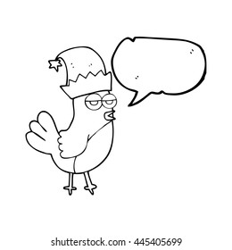 caricatura de burbuja de la libre expresión robin in christmas hat