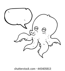 pulpo de dibujos animados de burbuja de habla libre