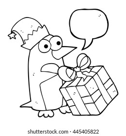 caricatura de burbuja de la libre expresión navidad pingüino