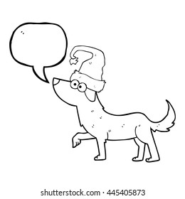 freehand drawn speech bubble cartoon dog