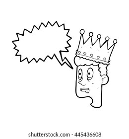 freehand drawn speech bubble cartoon idiot prince